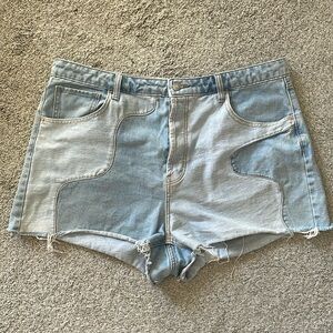 Wild Fable Super High Rise Cut Off Shorts - Cute Two Tone Wavy Denim Shorts